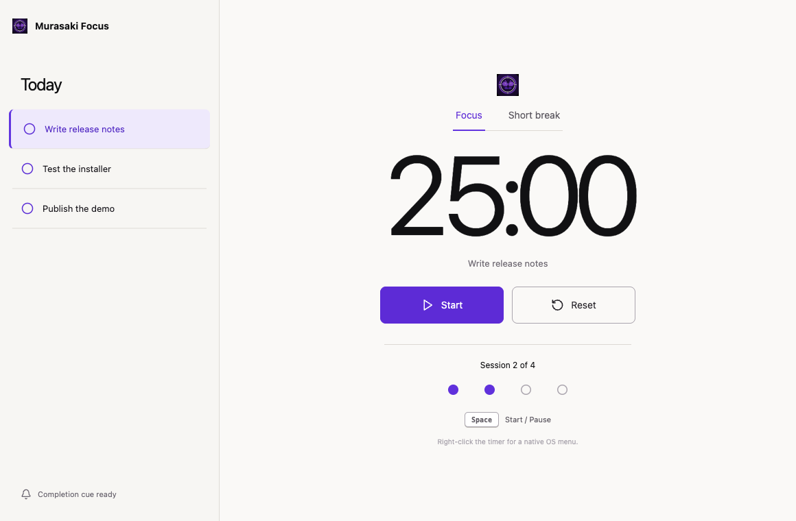 Murasaki Focus desktop app
